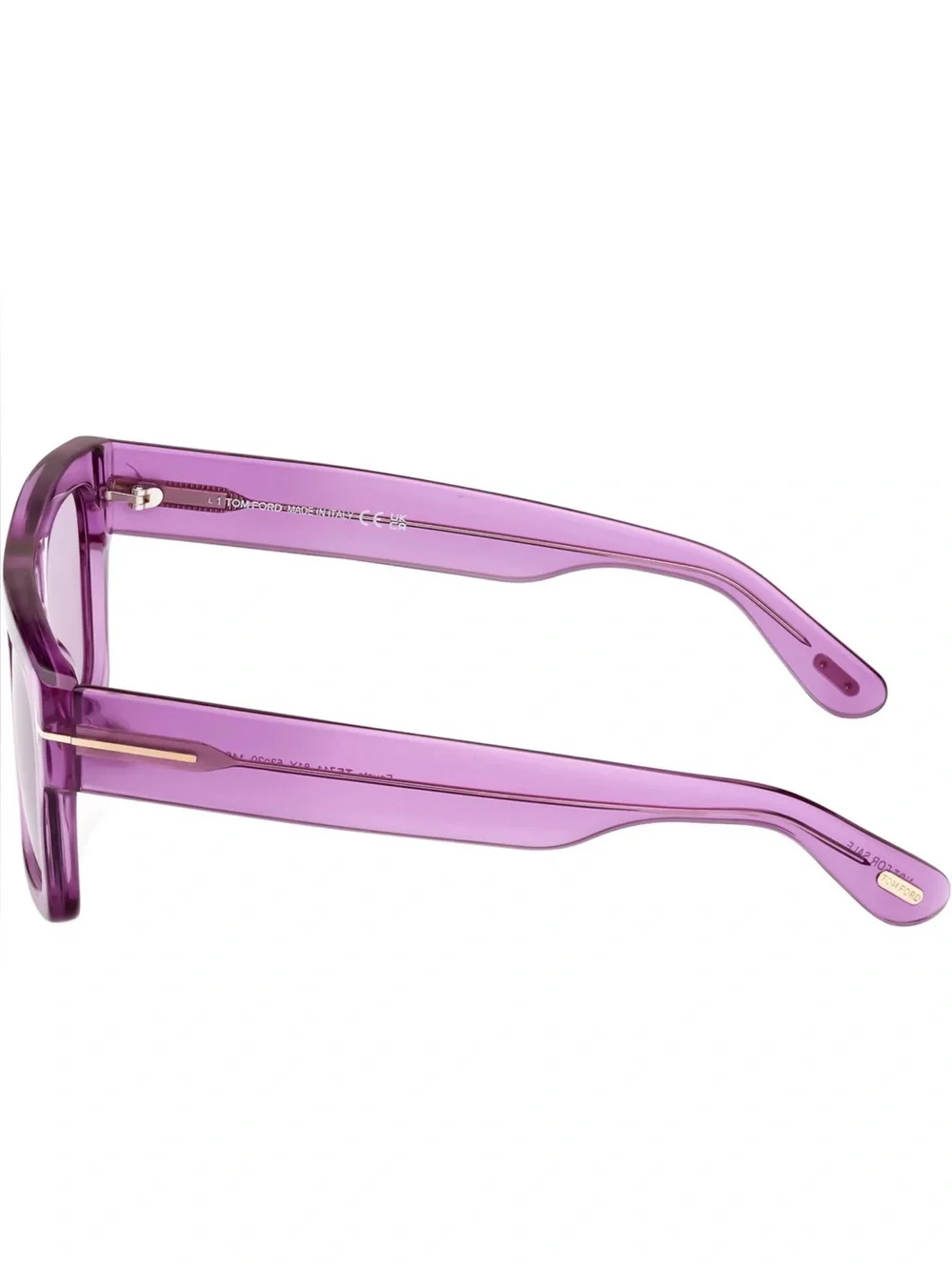 New Tom Ford FT0711 81Y Fausto Lavender Transparent Square Sunglasses Authentic